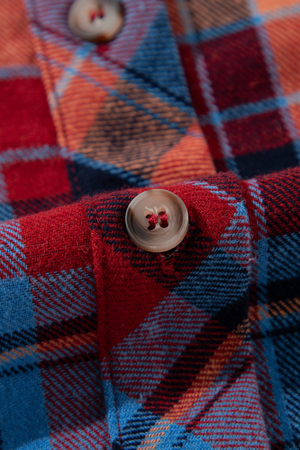 Red Plaid Print Loose Vintage Shirt.