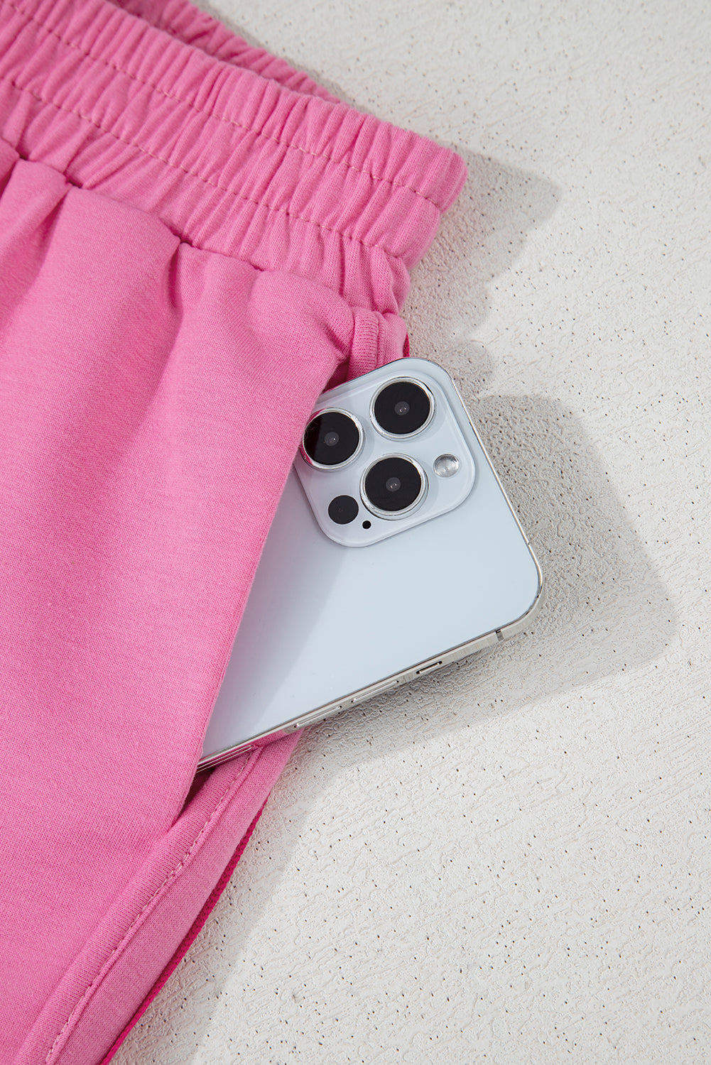 Bonbon Color Block Stripes Elastic High Waist Active Shorts.