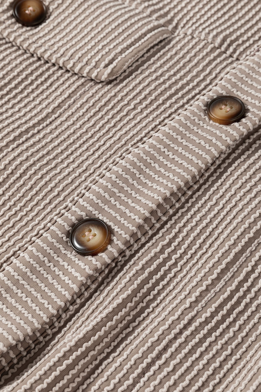 Smoke Gray Solid Corded Drop Shoulder Plus Size Shacket.