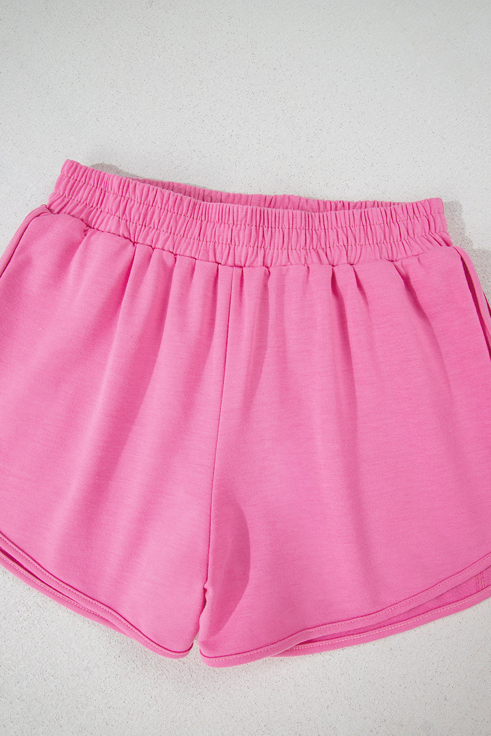 Bonbon Color Block Stripes Elastic High Waist Active Shorts.