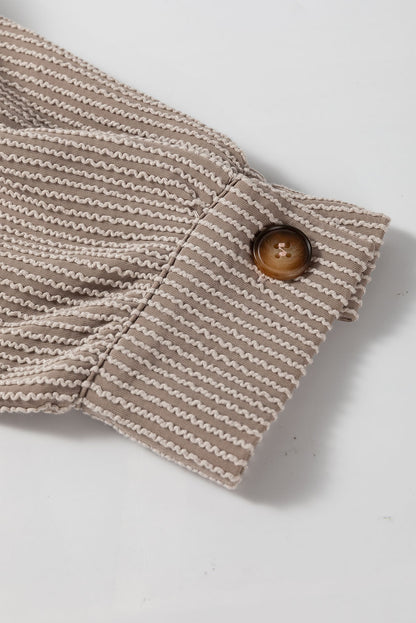 Smoke Gray Solid Corded Drop Shoulder Plus Size Shacket.