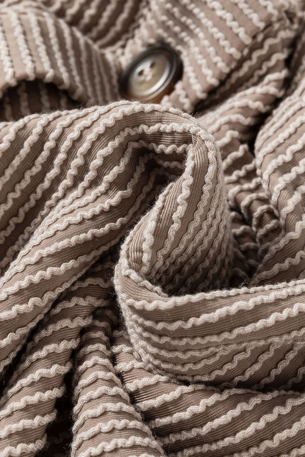 Smoke Gray Solid Corded Drop Shoulder Plus Size Shacket.